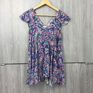 Matilda Jane Small‎ Boho Paisley Print In The Maze Swing Tunic Top 100% Rayon